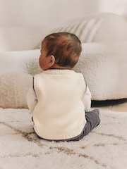 Black/White Baby Knitted Vest, Top and Leggings Set (0mths-2yrs) - Image 2 of 14