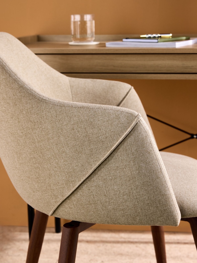 MADE.COM Ecru Marl Lule Swivel Office Chair - Image 2 of 5