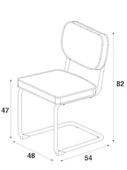 MADE.COM Set of 2 Chocolate Brown with Truffle Piping Parker Dining Chairs in Velvet - Image 4 of 6