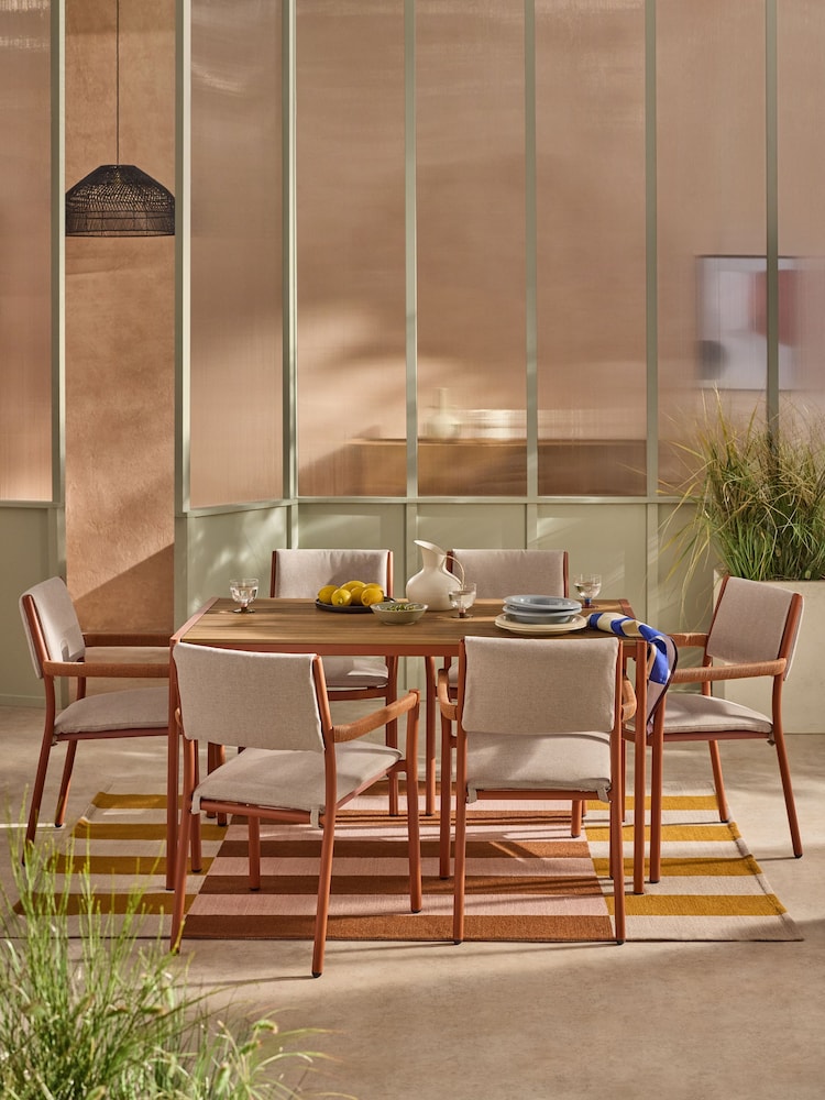 MADE.COM Terracotta Estelle 6 Seater Dining Set - Image 1 of 5 MADE.COM Terracotta Estelle 6 Seater Dining Set - Image 1 of 5