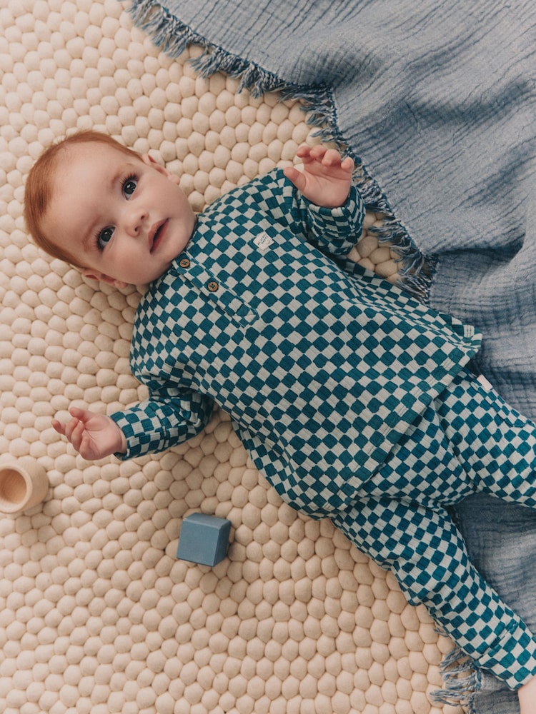Green Checkerboard Top and Leggings 2 Piece Baby Set (0mths-3yrs) - Image 1 of 15 Green Checkerboard Top and Leggings 2 Piece Baby Set (0mths-3yrs) - Image 1 of 15