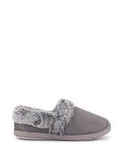Pavers Grey Warm Lined Memory Foam Slippers - Image 1 of 5