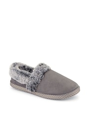 Pavers Grey Warm Lined Memory Foam Slippers - Image 2 of 5