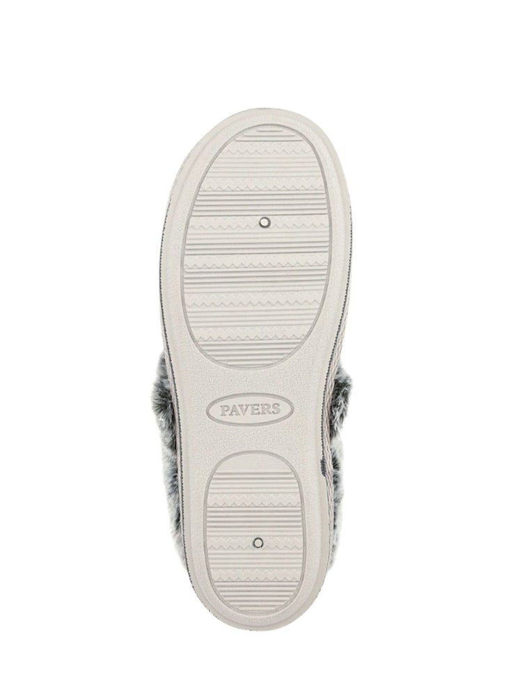 Pavers Grey Warm Lined Memory Foam Slippers - Image 5 of 5