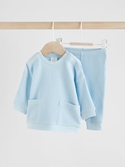 Blau - Baby 100% Cotton Top and Joggers 2 Piece Set (0mths-2yrs) - Bild 5 von 14
