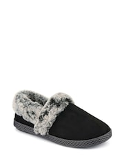 Pavers Black Warm Lined Memory Foam Slippers - Image 2 of 5