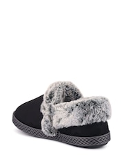 Pavers Black Warm Lined Memory Foam Slippers - Image 3 of 5