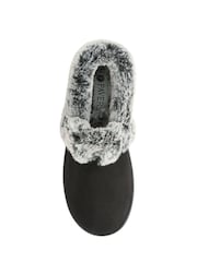 Pavers Black Warm Lined Memory Foam Slippers - Image 4 of 5