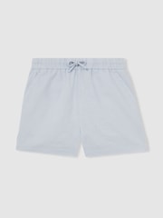 Reiss Soft Blue Cleo Cotton-Linen Drawstring Shorts - Image 2 of 4