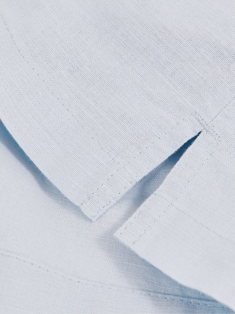 Reiss Soft Blue Cleo Cotton-Linen Drawstring Shorts - Image 4 of 4