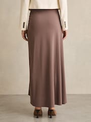Reiss Mink Aurelie Ruched Midi Skirt - Image 4 of 5