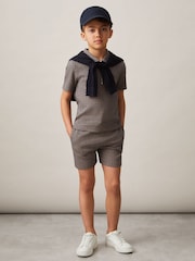 Reiss Ernie shorts van katoenmix met geometrische jacquard - Image 3 of 4