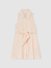 Reiss Pink Morgan 13-14 yrs Tie-Waist Collared Dress - Image 1 of 4