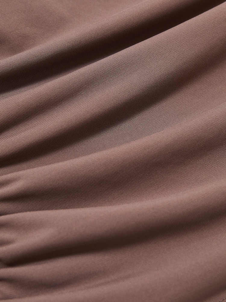 Reiss Mink Madelynne Ruched-Side Jersey Top - Image 6 of 6