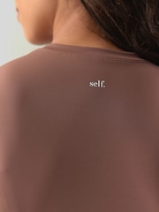 self. Mauve Purple self. Fitted Short Sleeve Top - Image 6 of 9