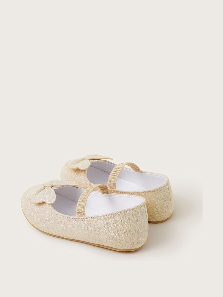 Monsoon Gold Sparkle Bow Walker Shoes - Image 3 of 3