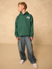 Green Plain Jersey Hoodie (3-16yrs) - Image 2 of 8