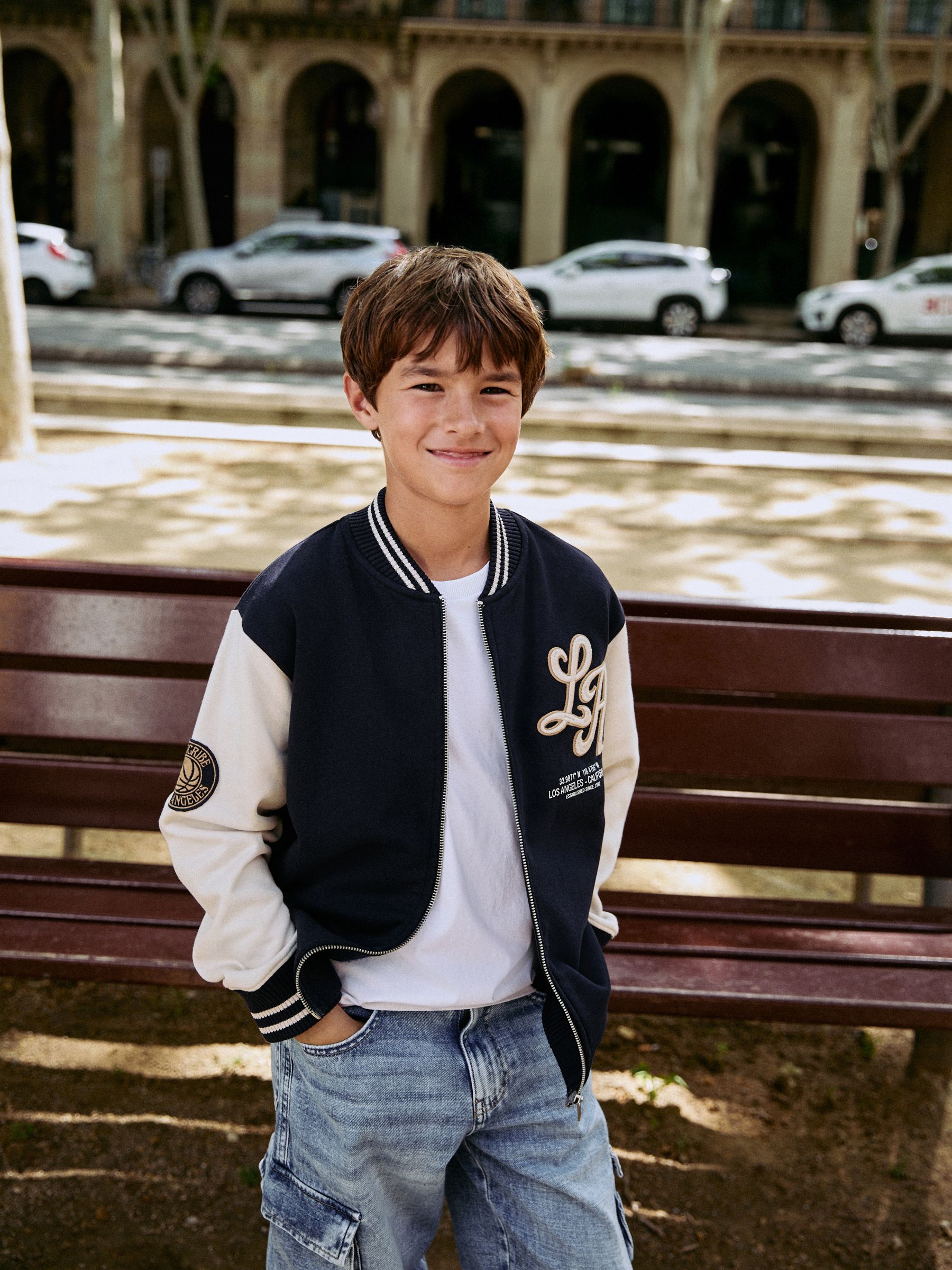 Buy Navy Graphic Print Bomber Jacket (3-16yrs) from Next USA