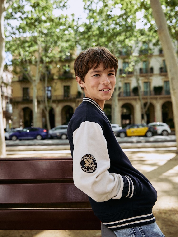 Navy Graphic Print Bomber Jacket (3-16yrs) - Image 7 of 7