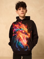 Black Dragon Older Boys Graphic Print Cross-Over Hoodie (3-16yrs) - Image 1 of 11