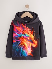 Black Dragon Older Boys Graphic Print Cross-Over Hoodie (3-16yrs) - Image 5 of 11