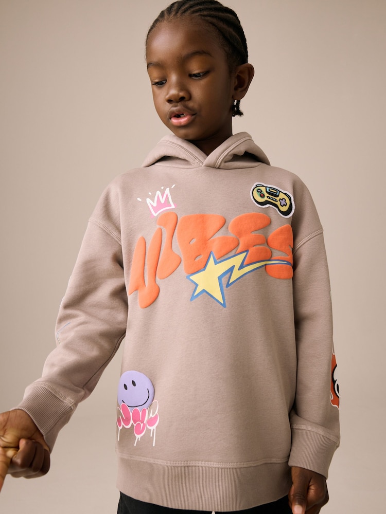 Stone Vibes Older Boys Graphic Print Cross-Over Hoodie (3-16yrs) - Image 1 of 8