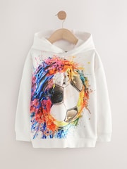 White Older Boys Graphic Cross-Over Hoodie (3-16yrs) - Image 1 of 5