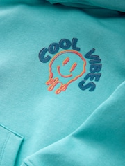 Teal Blue Cool Vibes Older Boys Graphic Print Cross-Over Hoodie (3-16yrs) - Image 7 of 7