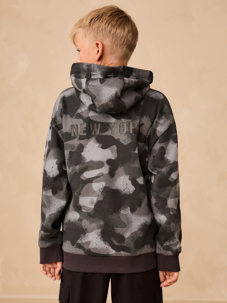 Mono Camo Older Boys Graphic Print Hoodie (3-16yrs) - Image 2 of 4 Mono Camo Older Boys Graphic Print Hoodie (3-16yrs) - Image 2 of 4