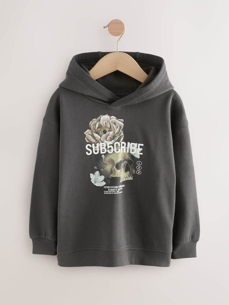 Charcoal Grey Hoodie Subscribe (3-16yrs) - Image 1 of 5