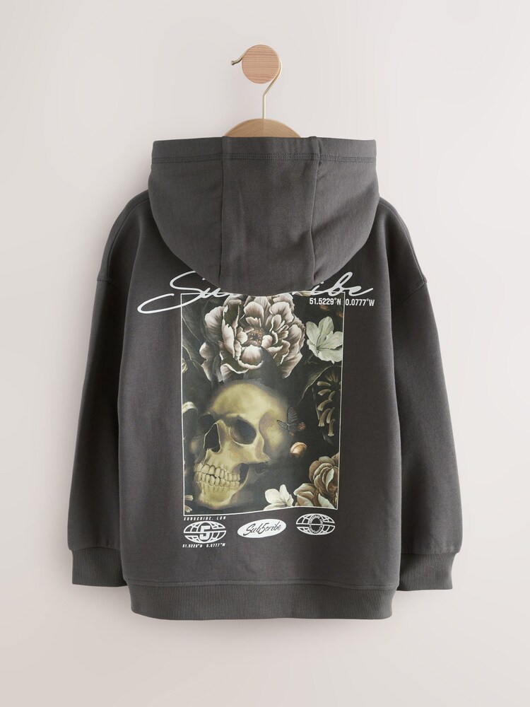 Charcoal Grey Hoodie Subscribe (3-16yrs) - Image 2 of 5