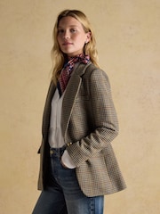Joules Hackmore Grey Check Relaxed Fit Tweed Blazer - Image 3 of 12
