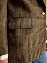 Joules Hackmore Brown Check Relaxed Fit Tweed Blazer - Image 7 of 12