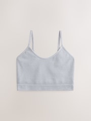 self. Grey Marl / Mauve Seamless Rib Long Line Bralette 2 Pack - Image 2 of 5