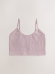 self. Grey Marl / Mauve Seamless Rib Long Line Bralette 2 Pack - Image 3 of 5