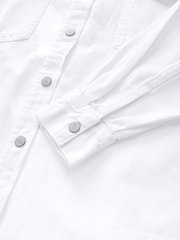White Oversize Denim 100% Cotton Shirt - Image 6 of 7