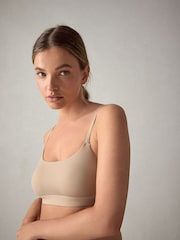 self. Fair Taupe Nude V-Neck Bra - Image 3 of 5