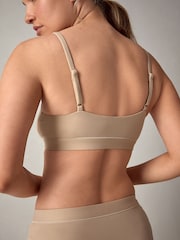 self. Fair Taupe Nude V-Neck Bra - Image 4 of 5