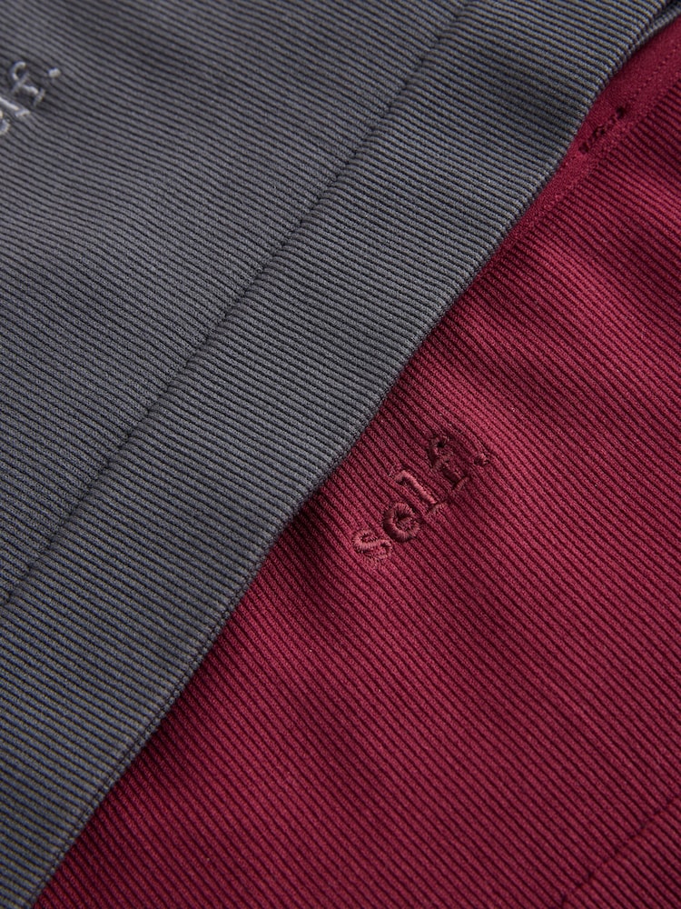self. Burgundy/Charcoal Seamless Rib Long Line Bralette 2 Pack - Image 10 of 10