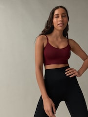 self. Burgundy/Charcoal Seamless Rib Long Line Bralette 2 Pack - Image 2 of 10