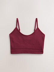 self. Burgundy/Charcoal Seamless Rib Long Line Bralette 2 Pack - Image 8 of 10