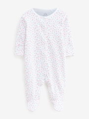 Pink Floral and Bunny Print Sleepsuits 2 Pack - Image 3 of 3