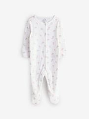 Pink Of Stripe Bunny Sleepsuits 2 Pack - Image 2 of 3
