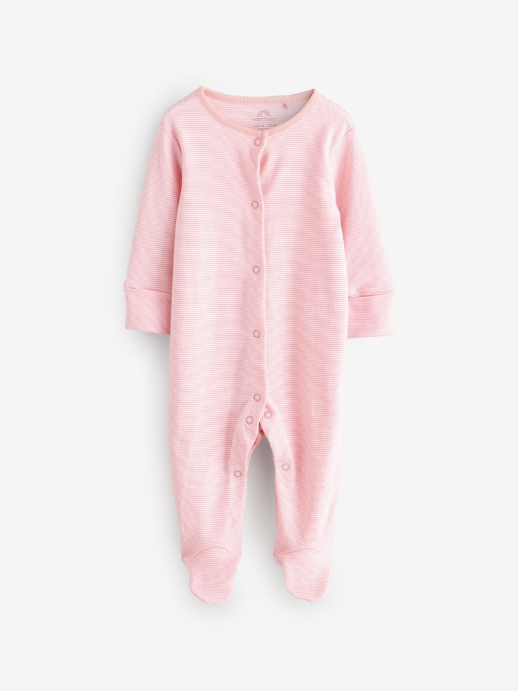 Pink Of Stripe Bunny Sleepsuits 2 Pack - Image 3 of 3