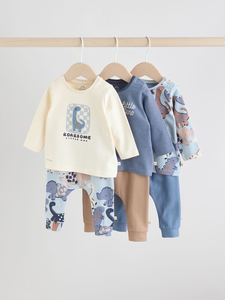 Blue Dino Tops and Leggings 6 Piece Baby Set (0mths-3yrs) - Image 1 of 18 Blue Dino Tops and Leggings 6 Piece Baby Set (0mths-3yrs) - Image 1 of 18