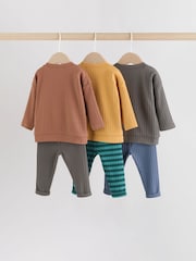 Green/Brown Slogan Tops and Leggings 6 Piece Baby Set (0mths-3yrs) - Image 11 of 17