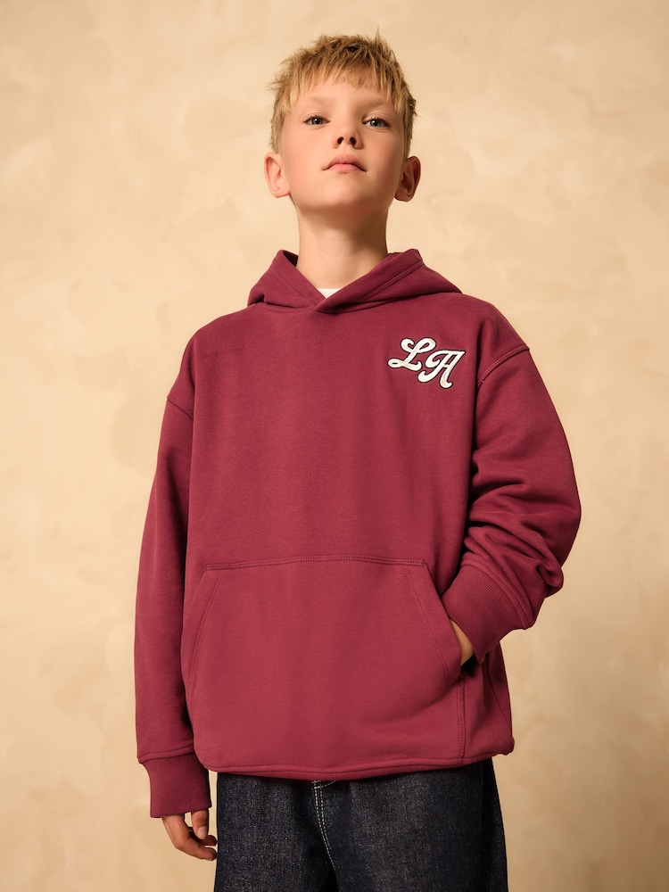 Wine Plain Jersey Hoodie (3-16yrs) - Image 1 of 1