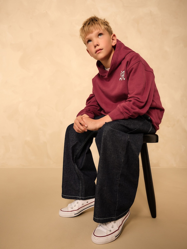 Wine Plain Jersey Hoodie (3-16yrs) - Image 2 of 8