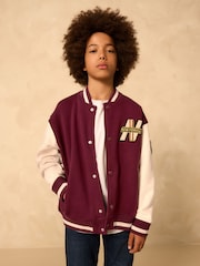Berry Red Graphic Print Bomber Jacket (3-16yrs) - Image 1 of 11