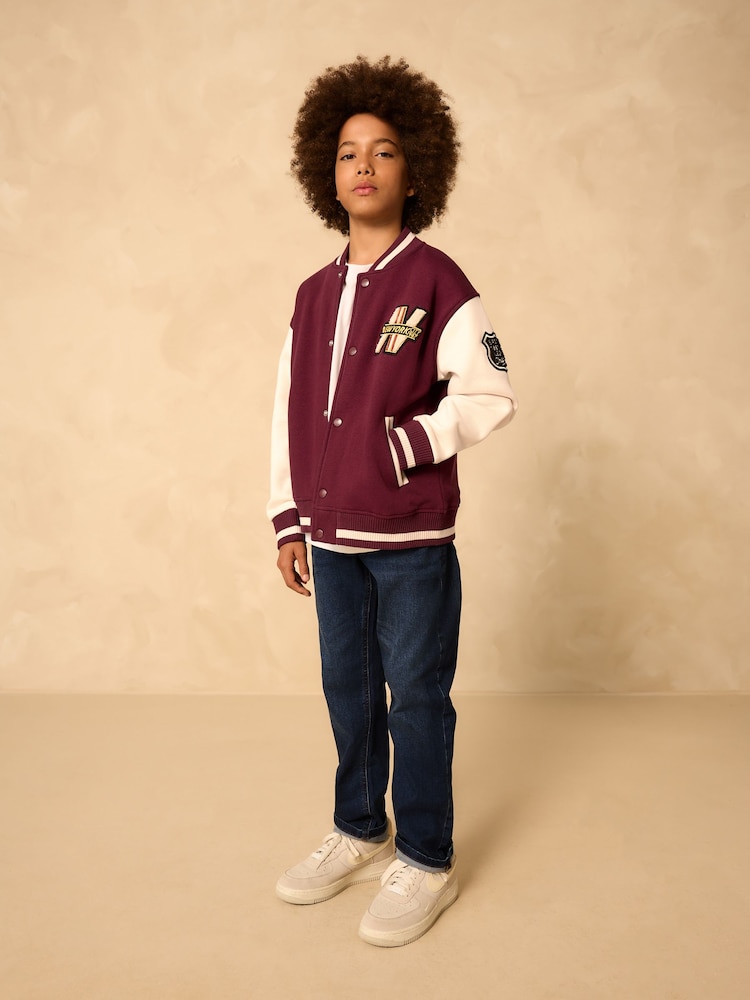 Berry Red Graphic Print Bomber Jacket (3-16yrs) - Image 2 of 11